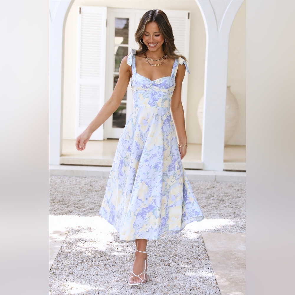 NWOT Hello Molly Tropical Mood Midi Dress Print Size 4
